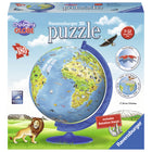 Ravensburger - Globe terrestre pour enfants Puzzle 3D de 180 pièces - Édition anglaise-Exposez et admirez votre création, ou démontez et reconstruisez !