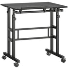 HOMCOM - Bureau debout avec plateau inclinable - 27,6 po L x 23,6 po l x 47,2 po H - noir-S’ajuste de 27,8 po à 47,2 po, permettant de passer facilement de la position assise à debout