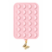 Snug - Support magnétique à ventouses SnugMug Charm avec breloque papillon - rose poudré-Support mains libres pour les photos, les vidéos et les appels vidéo