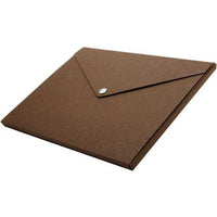 JAM Paper - Portefeuille recyclé avec fermeture à pression Moyen - 9 1/4 x 12 1/4 x 1/2 - Kraft brun-Papier kraft brun
