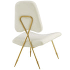 Modway - Ponder Performance Velvet Chaise longue - Ivoire-Pattes de cure-dent du milieu du siècle