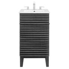 Modway - Render 18" Armoire à coiffeuse de salle de bain - Blanc charbon-Comptoir intégré