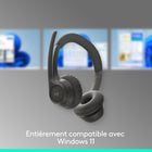 Logitech - Zone 300 casque Bluetooth sans fil avec microphone anti-parasite - Blanc-Le casque sans fil Bluetooth Logitech Zone 300 possède la certification neutre en carbone et contient du plastique recyclé post-consommation certifié (Black: 55%, Off-White et Rose: 42%)