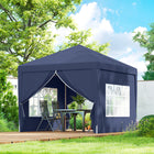 Outsunny - Tente de réception d'extérieur pliante 10 pi l x 10 pi L avec sac de transport, bleu-Cadre instantané en une pièce qui se monte en quelques secondes, il suffit de l'ouvrir