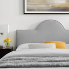 Modway - Soleil Performance Velvet Lit Queen, Gris clair-Capacité de poids du cadre de lit : 800 lb
