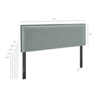 Modway - Camille Mélange de lin rembourré Tête de lit Queen size - Bande bleue Spa-Housse amovible