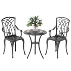 Outsunny - Ensemble de Bistro de Patio 3 Pièces, Table Basse avec Trou pour Parasol, Brun-L'ensemble de trois pièces comprend deux chaises bistro et une table ronde 