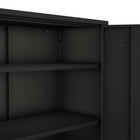 Manhattan Comfort - Buffet d’appoint moderne Naomi 31,5 po - Noir-Pieds en métal avec patins de protection réglables pour une stabilité sur mesure