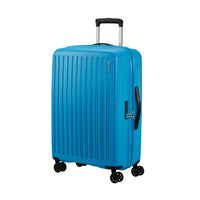 American Tourister - Rejoy Spinner Moyen - bleu azur-Fabriqué à 100 % en polypropylène, offrant une durabilité extrême avec une texture qui réduit la visibilité des égratignures