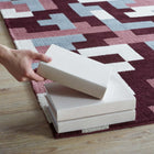 Modway - Andela Mosaïque de blocs imbriqués Tapis de comédie 8 pi l x 10 pi L - Rouge multicolore et bleu clair-Dessous du tissu de jute adhéré