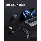 UGREEN - Chargeur Nexode Pro 160 W 4 ports GaN USB-C/USB-A-Technologie de puce GaNInfinity : Propulsé par la toute dernière technologie GaN, le Nexode Pro permet une recharge plus rapide et plus efficace avec une génération de chaleur réduite, le tout dans un design compact et léger.