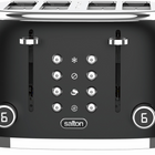 Salton - grille pain numériques NuRetro 4 tranches - noir minuit-6 degrés de brunissage pour un grillage précis, allant du légèrement doré au très croustillant. fonctions « réchauffer », « décongeler » et « bagel » (grille un seul côté) pour des résultats parfaits.