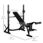 Banc Poids Pieghevole-Schienale Réglable & Support Barre à