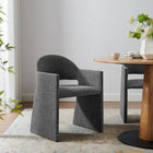 Modway - Talia Tissu rembourré Fauteuil à manger - Charbon de bois-Larges accoudoirs angulaires