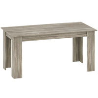 HOMCOM - Table à manger moderne 63 po avec effet bois - gris-Finition élégante en bois à surface mélaminée avec une légère résistance à l'eau pour un usage quotidien 