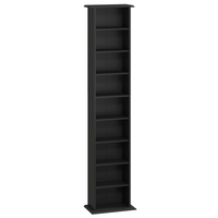 HOMCOM - Armoire de rangement multimédia DVD mince à 9 niveaux avec étagères ajustables - noir-Peut contenir jusqu'à 252 CD dans 9 compartiments 