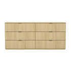 Manhattan Comfort - Clive 72" Commode double à 6 tiroirs style milieu du siècle moderne - Chêne naturel-Commode à six tiroirs aux lignes épurées fabriquée en bois manufacturé pour un look de chambre moderne et raffiné