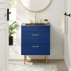 Modway - Daybreak 24" Vanette de salle de bain - Bleu Noir-RANGEMENT DE SALLE DE BAIN - Organisez les essentiels de la salle de bain et gardez le comptoir propre avec ce meuble. Avec un design spécial adapté à la plomberie, les tiroirs du bas spacieux offrent un espace de rangement suffisant