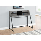 Monarch Specialties - 7551 Bureau 48 po L - Gris/Metal Noir-La base en métal robuste au fini noir offre de la stabilité et comporte des pieds en forme de trapèze pour un look élégant et contemporain