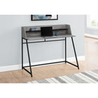 Monarch Specialties - 7551 Bureau 48 po L - Gris/Metal Noir-La base en métal robuste au fini noir offre de la stabilité et comporte des pieds en forme de trapèze pour un look élégant et contemporain
