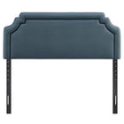 Modway - Magnolia Taille Velvet Performance Résistant aux Taches Tête de lit King Size - Bleu Cadet-Positions de montage ajustables
