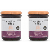 The Cherry Tree - Confiture extra de cerises à l’amaretto, 225 g, paquet de 2-Riche confiture extra préparée avec de savoureuses cerises acidulées.