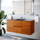Modway - Scenic Fixation murale de 48" Vanette de salle de bain - Cerise noire-Construction en mélamine