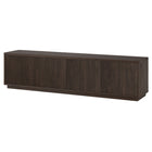 Hudson&Canal - Meuble TV Hanson pour téléviseurs jusqu'à 85 pouces - Alder Brown-Le dessus a une capacité de poids de 75 lb, les étagères inférieures peuvent supporter 25 lb chacune