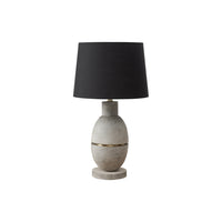 Monarch Specialties - Luminaire - 25 po H Lampe De Table - Résine Grise - Abat-Jour Noir - Contemporain - Moderne-Cette élégante lampe de table en résine grise de 25 pouces de haut, rehaussée d'un soupçon de métal doré et d'une base au fini texturé rappelant le grès ancien, est l'éclairage d'appoint parfait pour tout décor contemporain de salon, de chambre ou de bureau