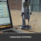 Blue Yeti Nano Premium USB Condenser Microphone, Shadow Grey-Compact footprint and aesthetic: Yeti Nano USB condenser microphone fits on any desktop and looks great on camera, simply plug 'n play on your Mac or PC and start recording instantly