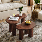 Modway - Hackney Bois de manguier Ensemble de table basse pour nidification - Noyer-En forme de rein