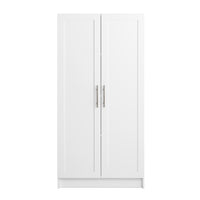 Prepac - Cabinet Accent Elite 32 po avec portes à panneaux, cabinet de rangement avec 3 étagères ajustables - Blanc-Fini en stratifié durable