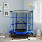 Qaba - Trampoline pour enfants avec filet de protection - 175 cm de diamètre - Bleu-Construit avec un cadre en acier peint par poudrage et un filet tissé serré pour une utilisation fiable 