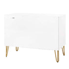 Manhattan Comfort - Dumbo table de chevet moderne à 2 tiroirs et commode à 3 tiroirs - blanc - ensemble de 2-17,73 po L x 35,19 po l x 26,85 po H