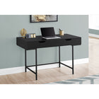 Monarch Specialties - 7556 Bureau 48 po L - Noir/Metal Noir-La base en métal au fini noir offre de la stabilité et comprend des pieds en métal minces qui sont encastrés sous le bureau rectangulaire