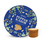 Nyakers - Biscuits Suédois Gingersnaps dans une Boîte Bleue - 400 g-Cuits selon une recette traditionnelle suédoise et parfumés au gingembre, aux clous de girofle et à la cannelle, à savourer avec un café ou une tasse de thé aux herbes