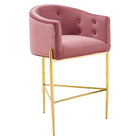 Modway - Savour Touffe Performance Velvet Tabouret de bar - Rose poussiéreuse-Tabouret de bar à table à touffes