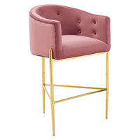 Modway - Savour Touffe Performance Velvet Tabouret de bar - Rose poussiéreuse-Tabouret de bar à table à touffes