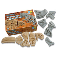 Yellow Door - YUS1228 Fouillez et découvrez - Tricératops et Spinosaurus-Embarquez pour une aventure préhistorique avec ces deux puzzles de squelettes de dinosaures captivants : le Tricératops à trois cornes et le redoutable Spinosaurus.