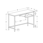Monarch Specialties - 7369 Bureau 48 po L - Espresso/Metal Argent-Style industriel moderne au format compact qui s'adapte à tous les espaces de travail