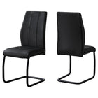Monarch Specialties - 1123 Chaise - Simili-Cuir Noir/Metal - Paquet de 2-1