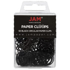 JAM Paper - Trombones circulaires - trombones ronds - noirs - paquet de 50-Couleur : Papercloops noirs