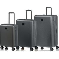 CHAMPS - Ensemble de bagages extensibles à 8 roues - 3 pièces - à parois rigides Collection Iconic II - Argent-Materieau Polycarbonate