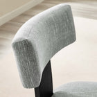 Modway - Nalani Tissu tapis Chaises de salle à manger Ensemble de 2 - Tissage à bruyère gris noir-Assemblée requise