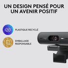 Logitech - Brio 500 Webcam HD avec Expo Auto, Cadrage Auto - Graphite-Deux microphones à reduction de bruit : Votre voix reste claire dans les milieux bruyants grâce aux micros anti-bruit de fond qui filtrent les bruits de fond pendant les appels