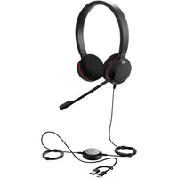 Jabra - Evolve 20 UC Stereo Headset with Foam Ear Pad - Unified-Le Jabra Evolve 20 est un casque professionnel conçu pour un usage de bureau, idéal pour les appels vocaux, les réunions virtuelles et les applications multimédias.