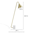 Modway - Ayla Base en marbre Lampe sur pied, Laiton en satin-Base en marbre
