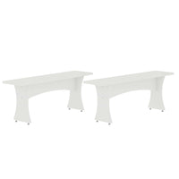 Manhattan Comfort - Ensemble de 2 bancs de salle à manger Coney 53,14 po style milieu du siècle moderne - Blanc-Banc de salle à manger moderne du milieu du siècle pour une utilisation en salle à manger