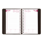 Brownline - 2026 Agenda quotidien Essential - 8 po x 5 po - Noir - Anglais-Reliure spirale double avec couverture souple aspect lézard