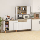 HOMCOM - Buffet 37,4 po L - blanc-Équipé de trois étagères réglables pour accueillir des objets de différentes hauteurs 